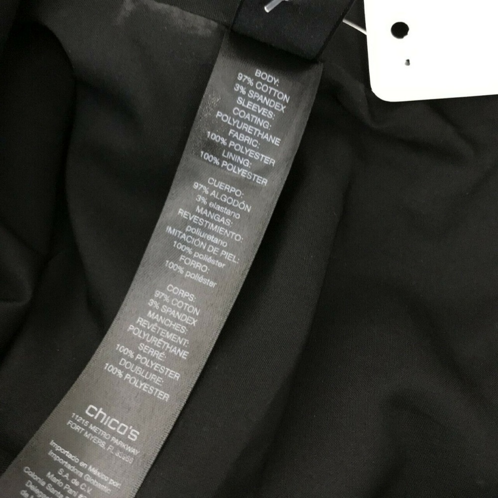 Chico's Fasten Down Color Block Sleeve Jacket Sz 4 - Picture 5 of 6